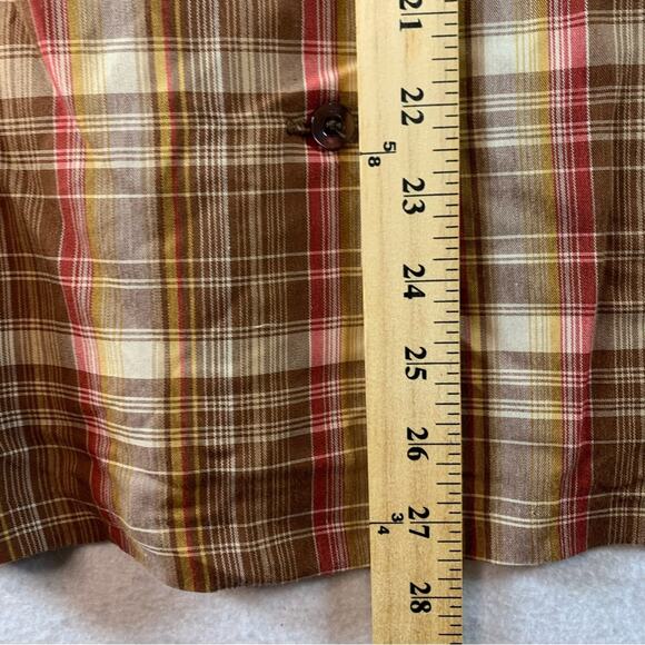 VTG Handmade Womens Plaid Button Up Shirt Corduroy Trim Farm Cottagecore Rustic - Picture 6 of 7